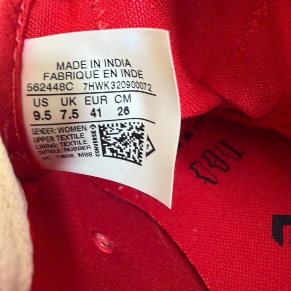 NWT Converse Chuck Taylor All Star Red Sequin Low Top Sneakers shoes size 9.5 - Picture 7 of 7